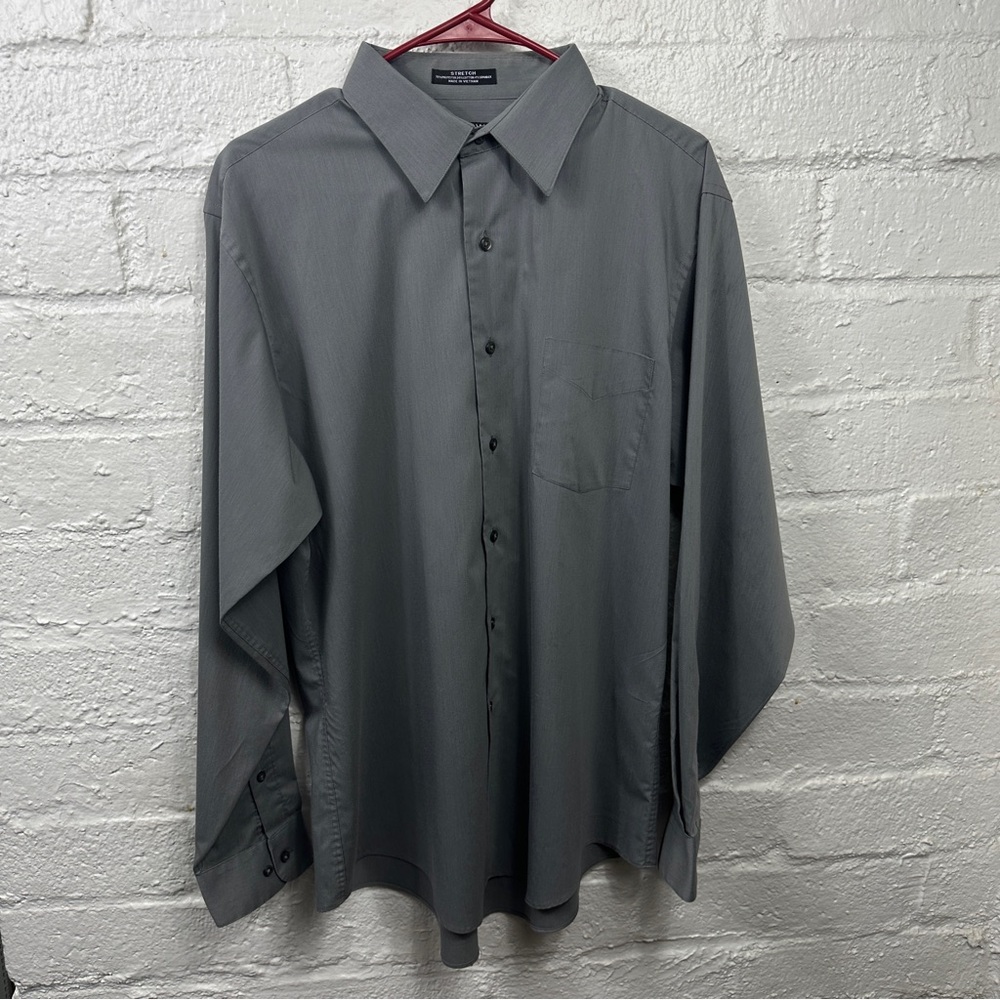 Men’s Arrow Gray Dress Shirt with Pointed Collar
